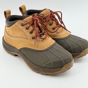 LL Bean Womens Storm Chaser Duck Boots Brown Tan Leather 0VV96 6.5 Medium